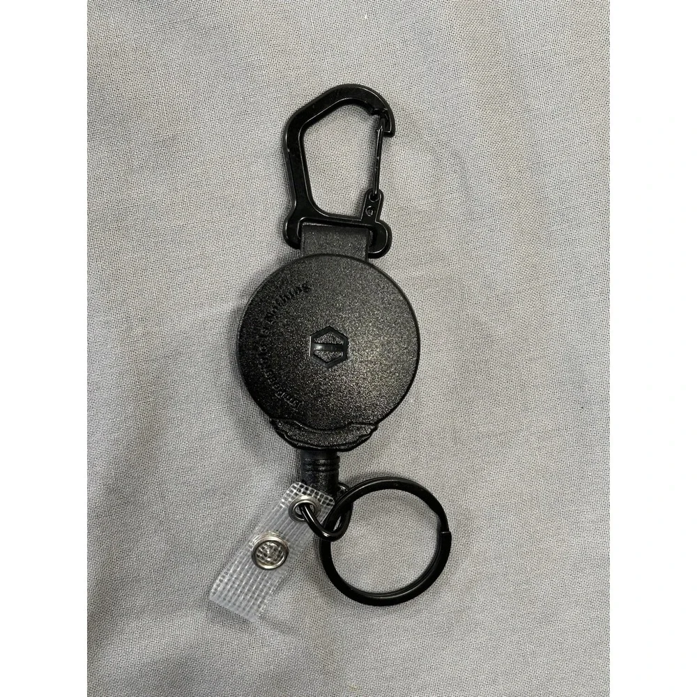 MNGARISTA Retractable‎ Badge Holder, Heavy Duty Carabiner Keychain, Black